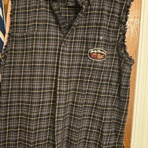 Harley-Davidson Black and Yellow Plaid Vest